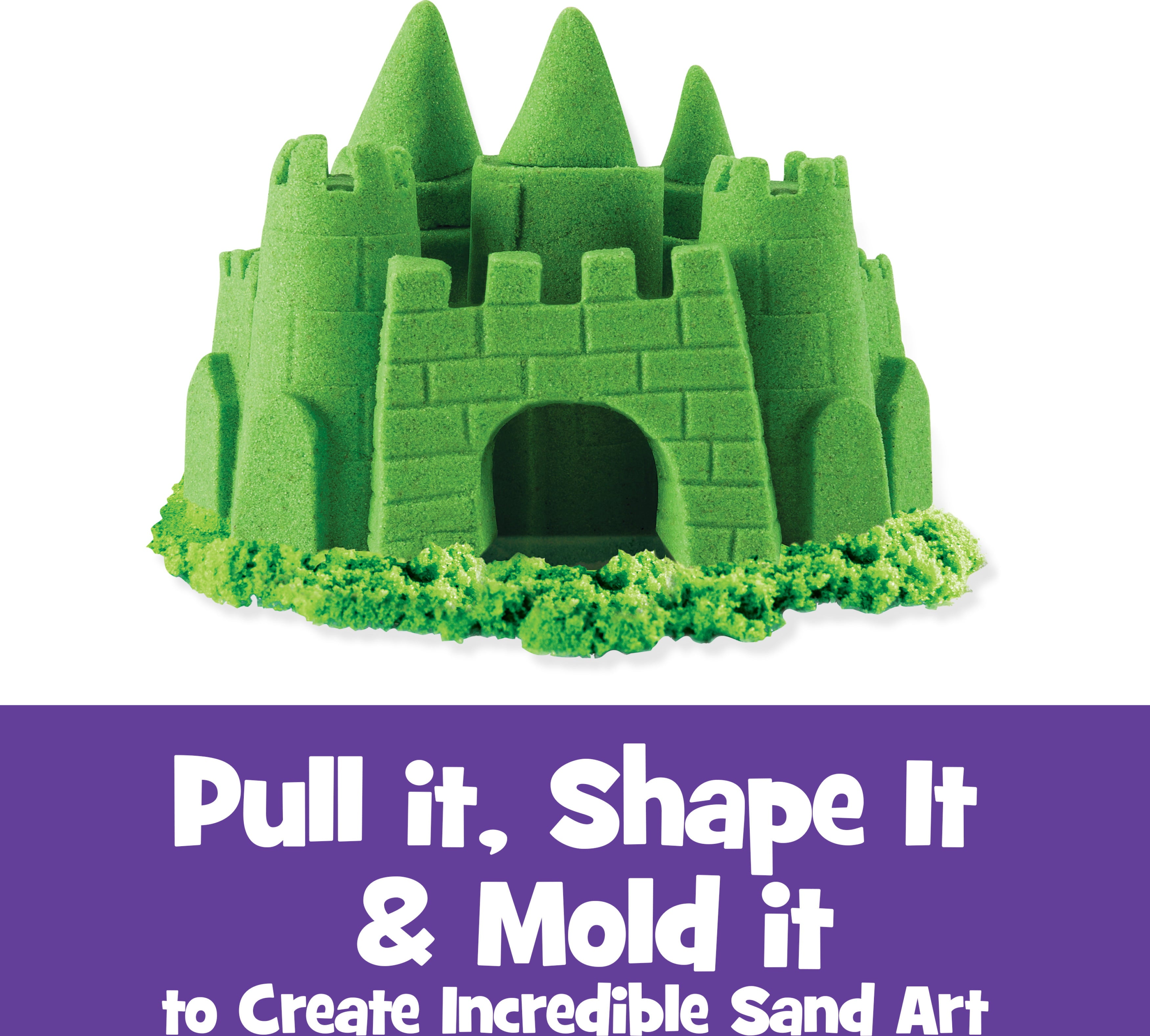 Kinetic Sand, The Original Moldable Sensory Play Sand Toys For Kids, Green, 2 lb. Resealable Bag, Ages 3+