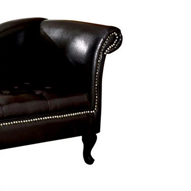 Glorious Contemporary Leatherette Storage Chaise， Black