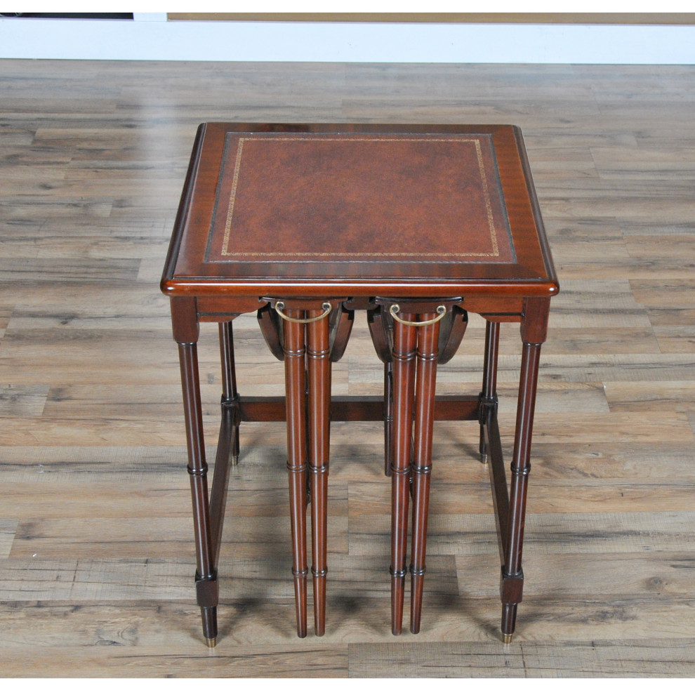 Tall Table Set With Leather Top   Traditional   Coffee Table Sets   by Niagara Furniture  Houzz