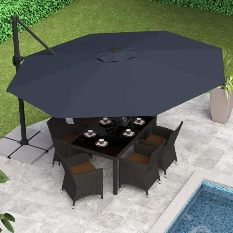 Black Deluxe Offset Patio Umbrella