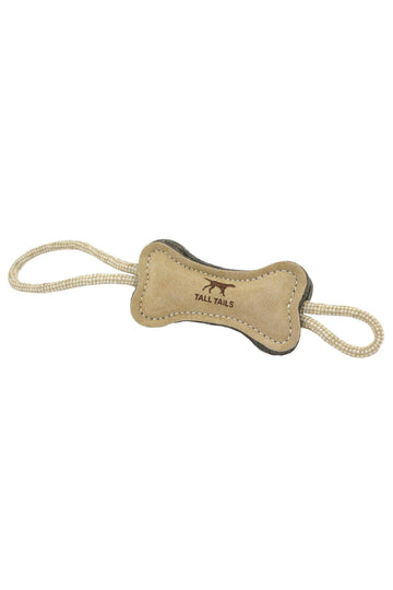 Tall Tails Natural Leather and Wool Tug Dog Toy