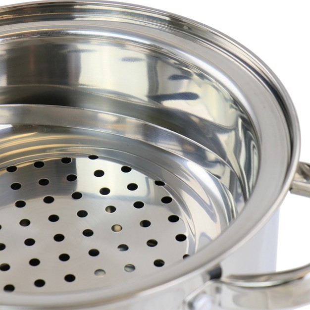 Oster Sangerfield 5 Quart Stainless Steel Pasta Pot With Strainer Lid And Steamer Basket