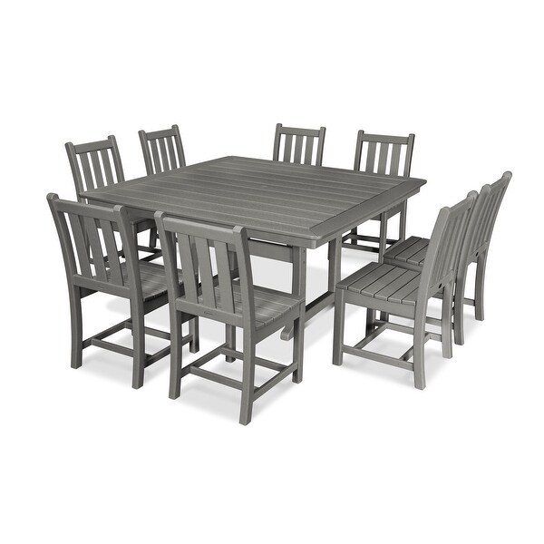 POLYWOOD Traditional Garden 9Piece Nautical Trestle Dining Set