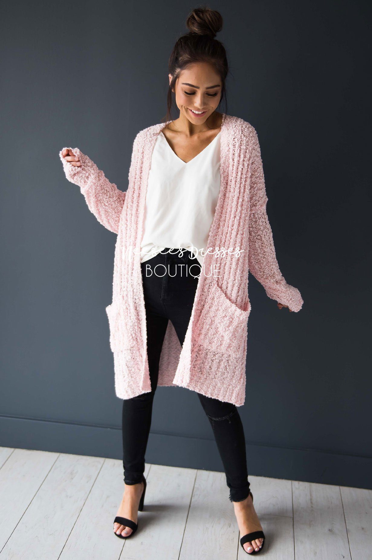 Popcorn Knit Oversized Cardigan