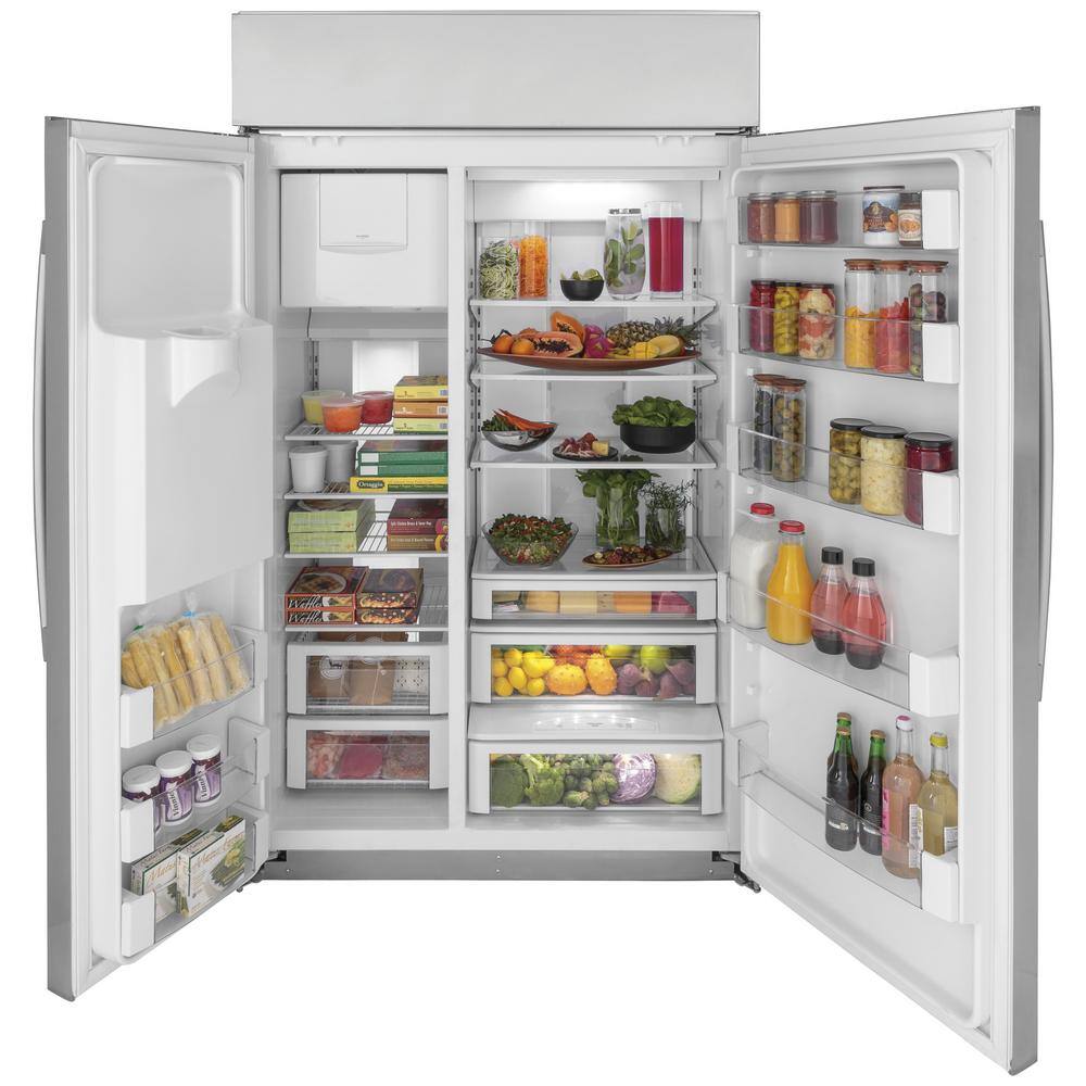 GE Profile Profile 28.7 cu. ft. Smart Built-In Side by Side Refrigerator in Stainless Steel PSB48YSNSS