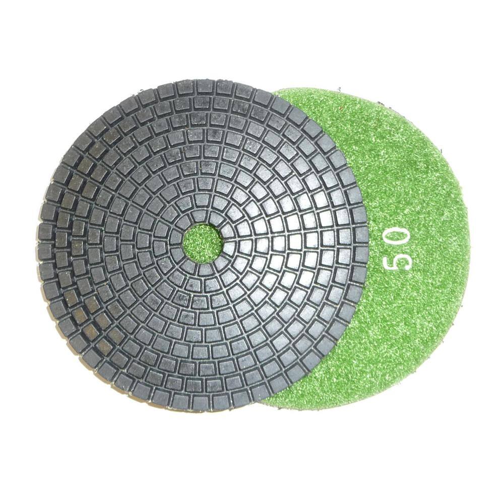 4 in. JHX Wet Diamond Polishing Pads for GraniteConcrete (Set of 7-Pieces) (1-Grit Each Piece) JHXR205SET7