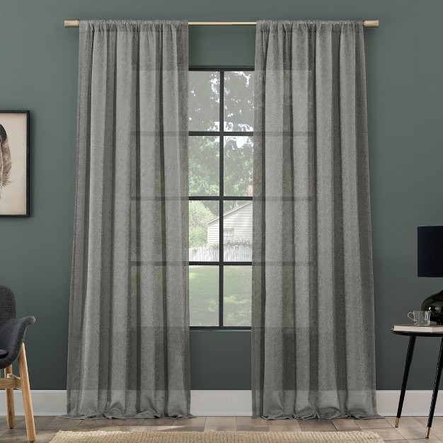 Subtle Foliage Recycled Fiber Sheer Curtain Panel Clean Window