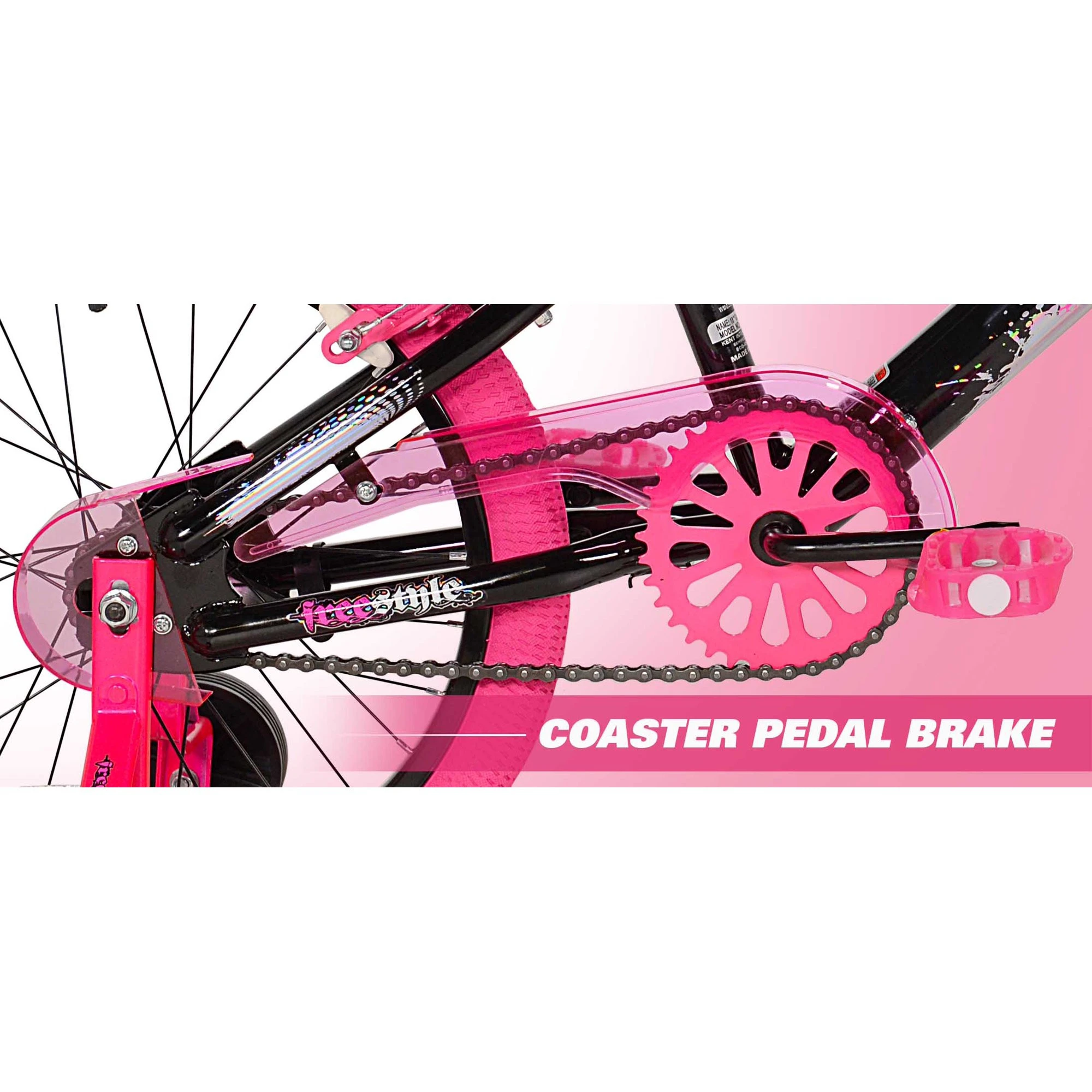 Kent 18 In. Sparkles Girl's Bike， Black and Pink