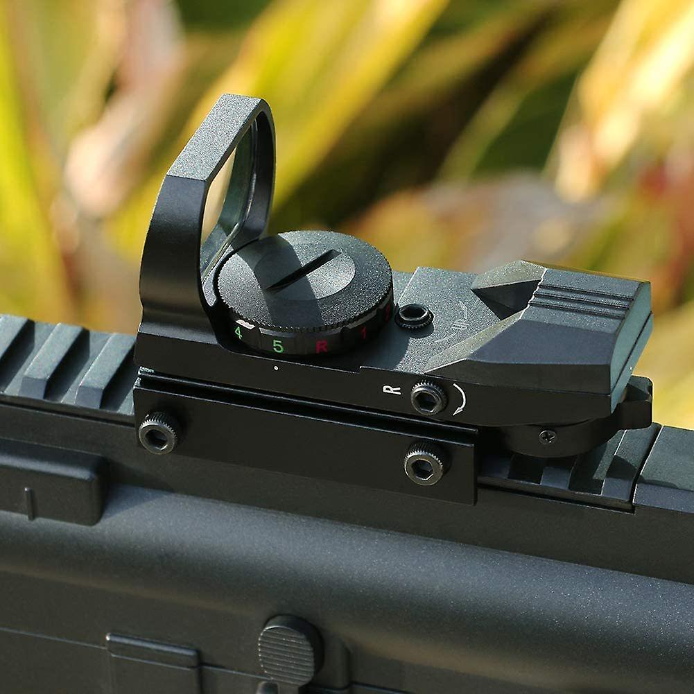 20mm Rail Tactical Multi Reticle 4 Red and Green Dot Sight Scope dovetail Red Dot Sight Mounts，（black）