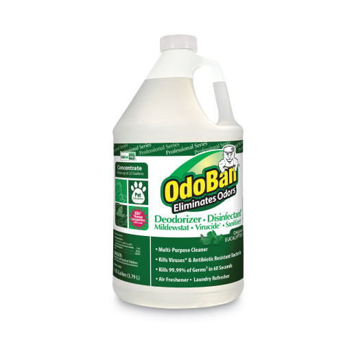 OdoBan Concentrated Odor Eliminator， Eucalyptus， 1 gal Bottle， 4/Carton (911062G4)