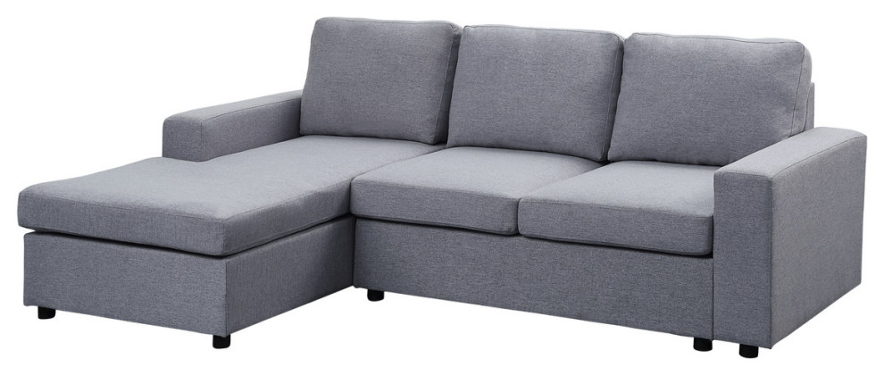 Aurelle Sofa With Reversible Chaise  Linen   Transitional   Sectional Sofas   by Lilola Home  Houzz