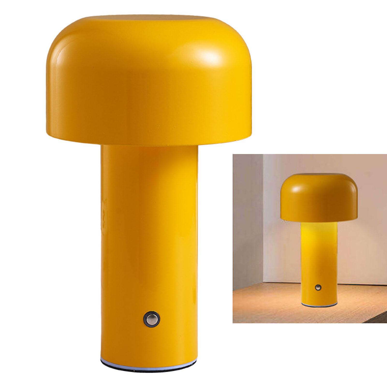 Mushroom Table Lamp Three Colors LED Light Beads Stepless Dimming Mushroom Lamp Night Light for Bedroom Bedside Yellow