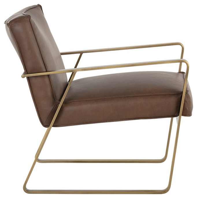 Kristoffer Lounge Chair  Vintage Caramel Leather   Contemporary   Armchairs And Accent Chairs   by Sunpan Modern Home  Houzz