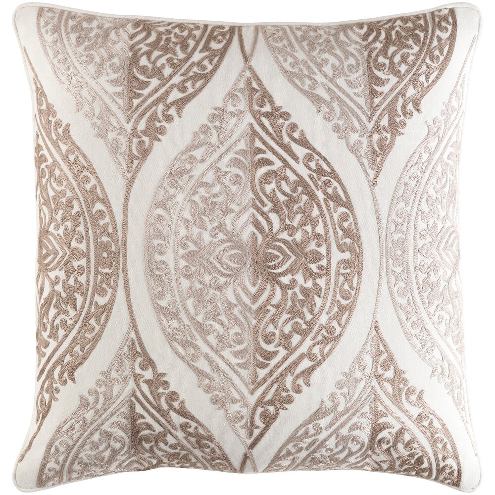 Decorative Somerton Taupe 22 inch Throw Pillow Cover