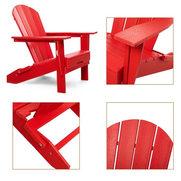 All Weather Folding Adirondack Chair，HDPE Recyclable Plastic