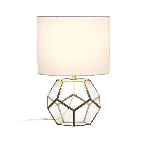 Elegant Designs Glass and Brass Sphere Table Lamp - 10x10x15.5