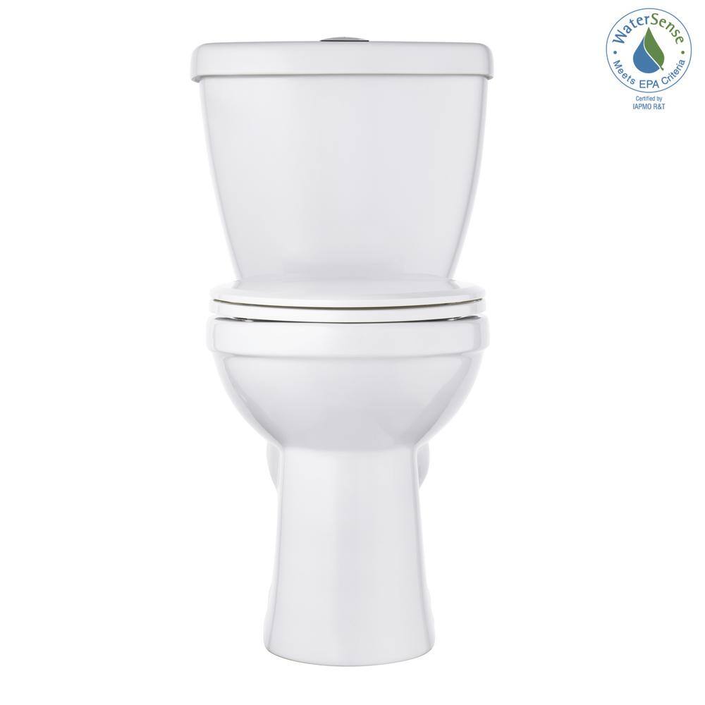 Delta Foundations 2-piece 1.1 GPF1.6 GPF Dual Flush Elongated Toilet in White Seat Included C43913D-WH