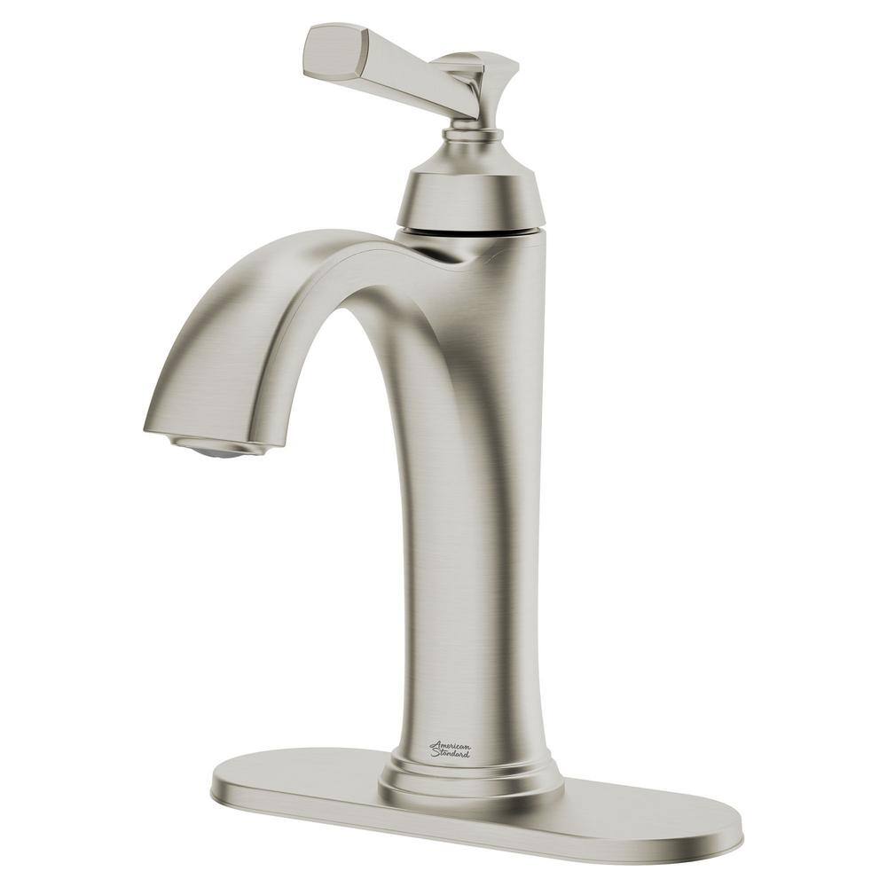 American Standard Rumson Single-Hole Bathroom Faucet and Single-Handle 3-Spray Tub and Shower Faucet in Brushed Nickel (Valve Included) RumsonTSMonoBN