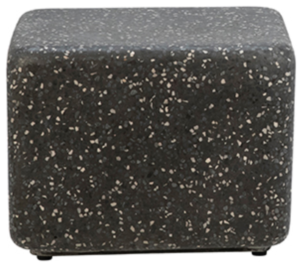 Black Terrazzo Cube Side Table   Contemporary   Outdoor Side Tables   by Design Mix Furniture  Houzz