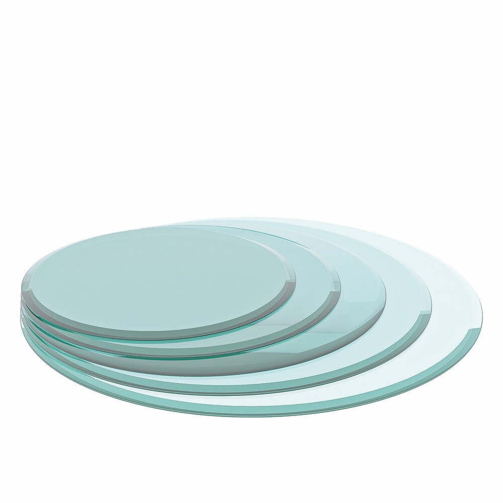 Round Tempered Glass Table Top Beveled Polished Edge (Only Table Top)   36\