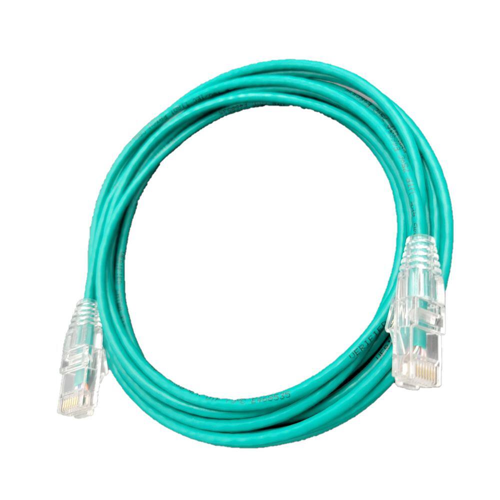 Micro Connectors Inc 3 ft. Cat6A Ultra Slim Patch (28AWG) Cable (Green) (5-Pack) E09-003G-SL5