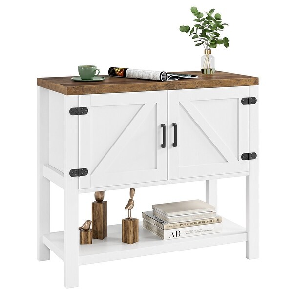 White Entryway Table with Storage Shelf