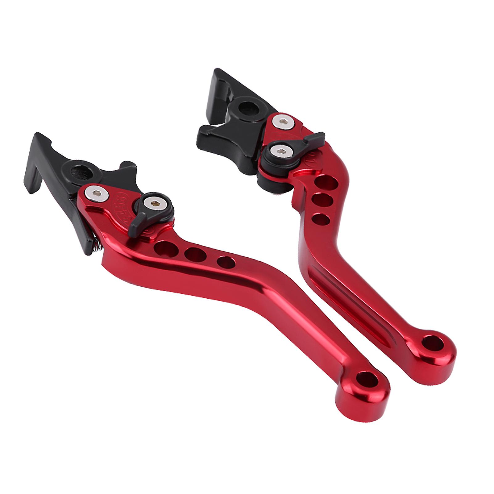 1 Pair Cnc Aluminum Motorcycle Scooter Modification Double Disc Brake Lever Universal Red