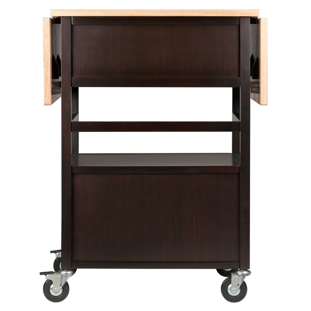 Bellini Kitchen Cart Natural/Coffee Finish