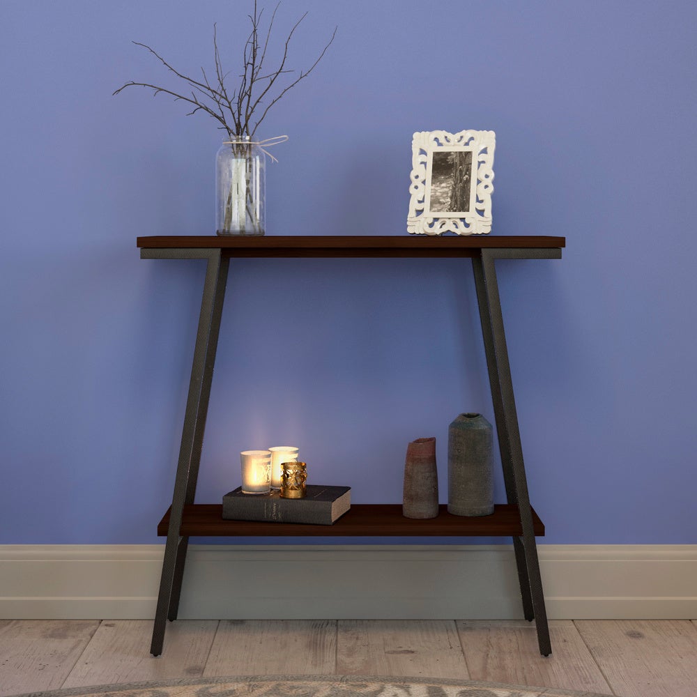 Porch and Den Saint Marks Brown Walnut Contemporary Hall Table