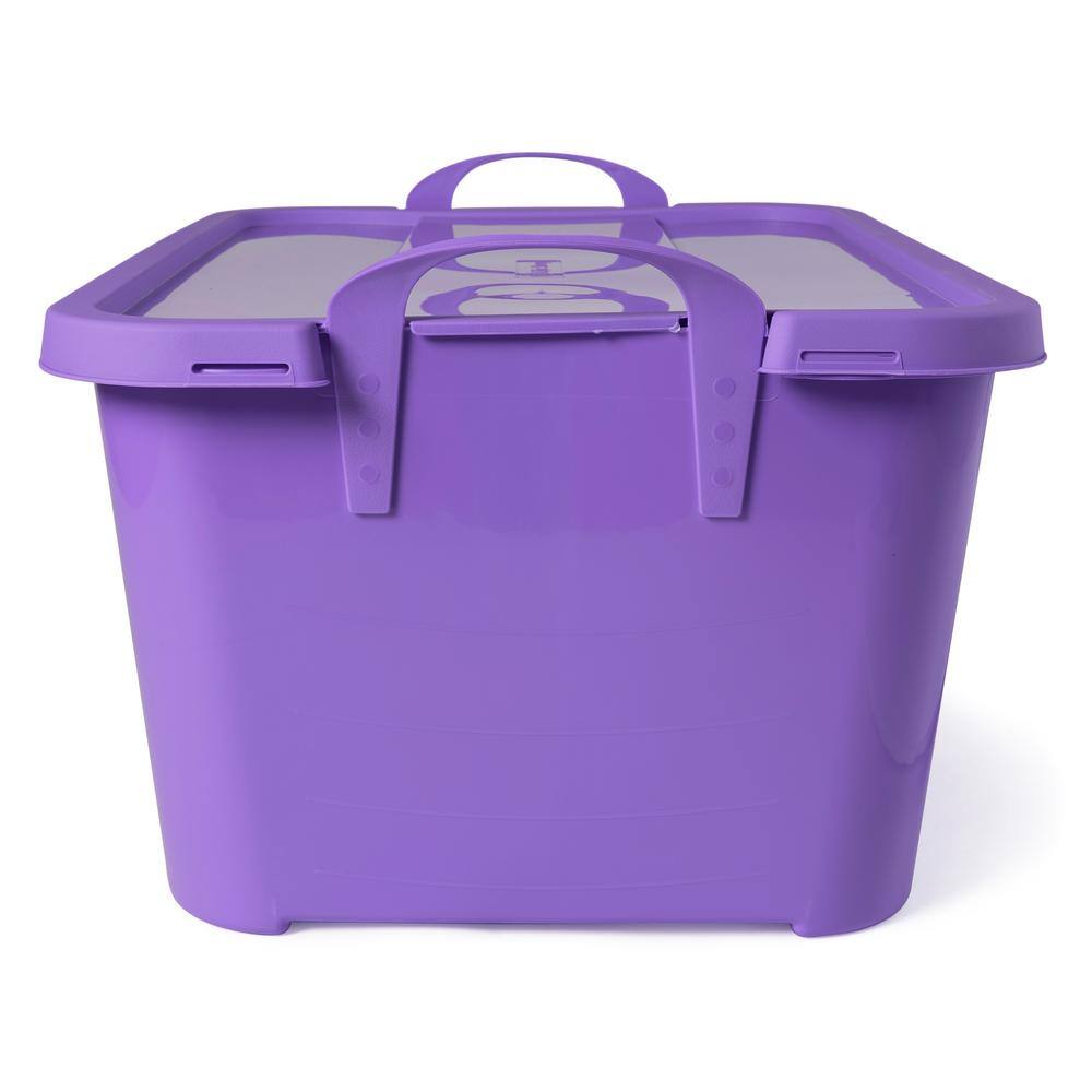 55 Qt. Purple Stackable Closet Organization Storage Box (6-Pack) 6 x CS55PP-SOLID