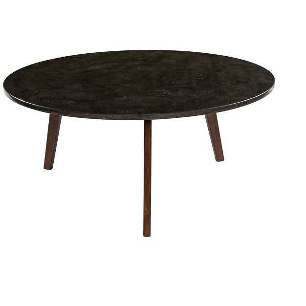 Round Italian Black Marble Coffee Table