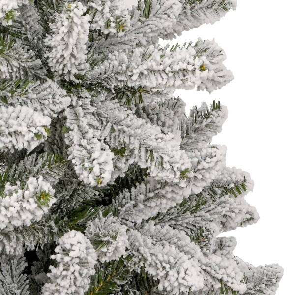 vidaXL Artificial Hinged Christmas Tree with Flocked Snow 94.5