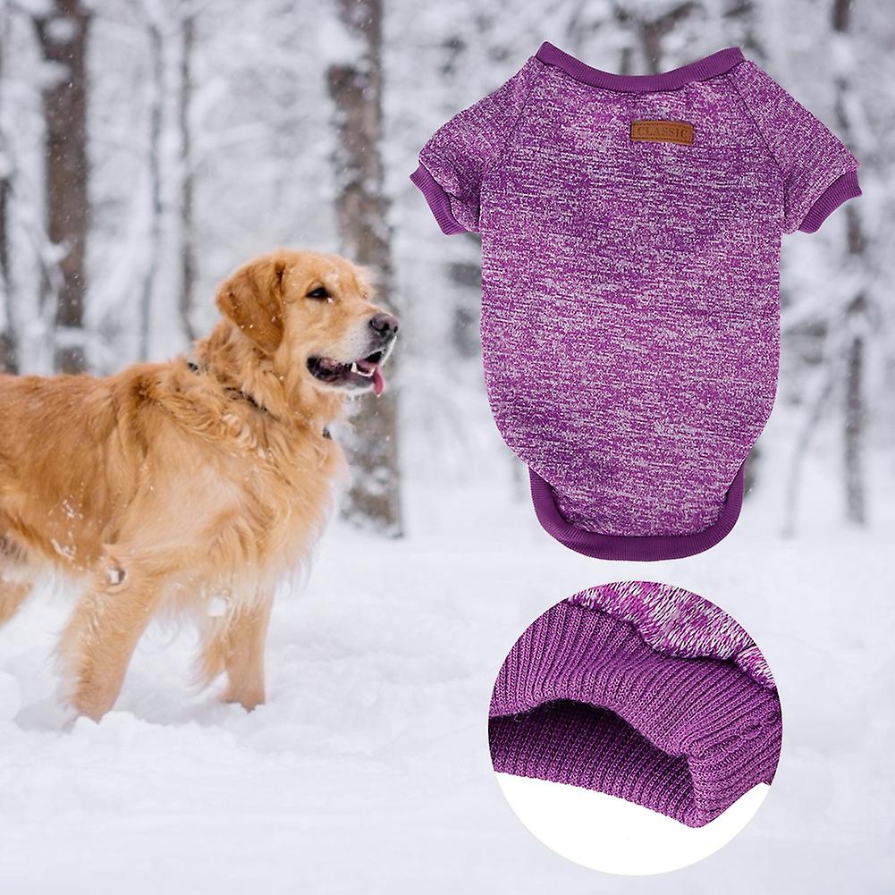 Winter Soft Warm Cute Dog Clothes For Small Pet Dogs Puppy Purple Sweater Clothing Outfit