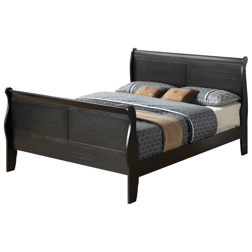 Louis Philippe Full Sleigh Bed with High Footboard