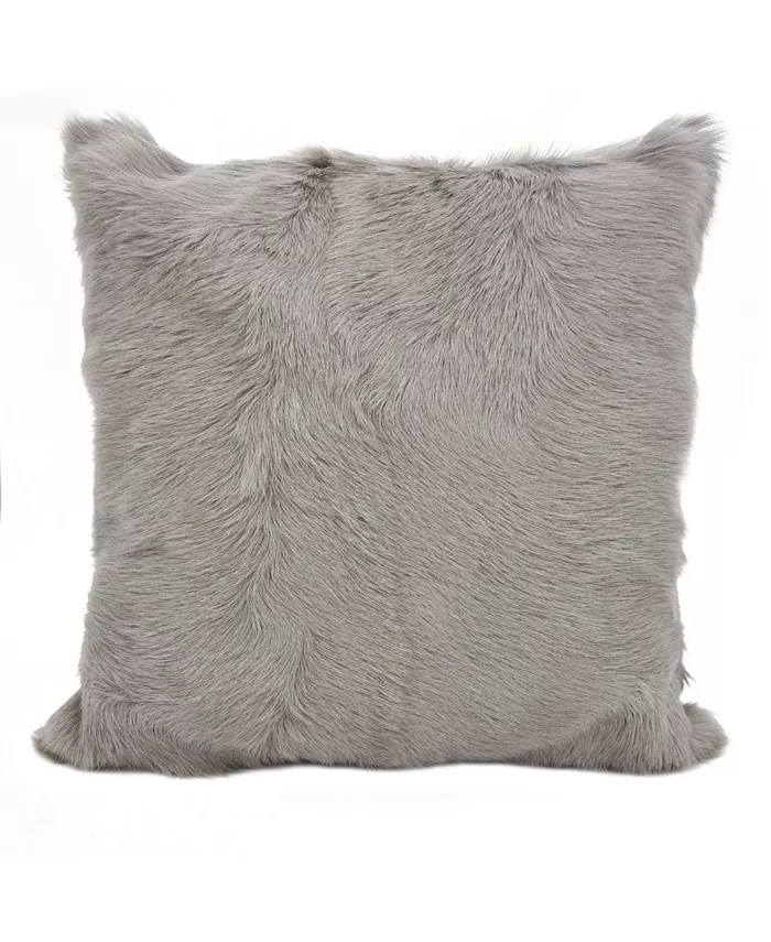 Saro Lifestyle Glam Goat Fur Decorative Pillow， 20 x 20