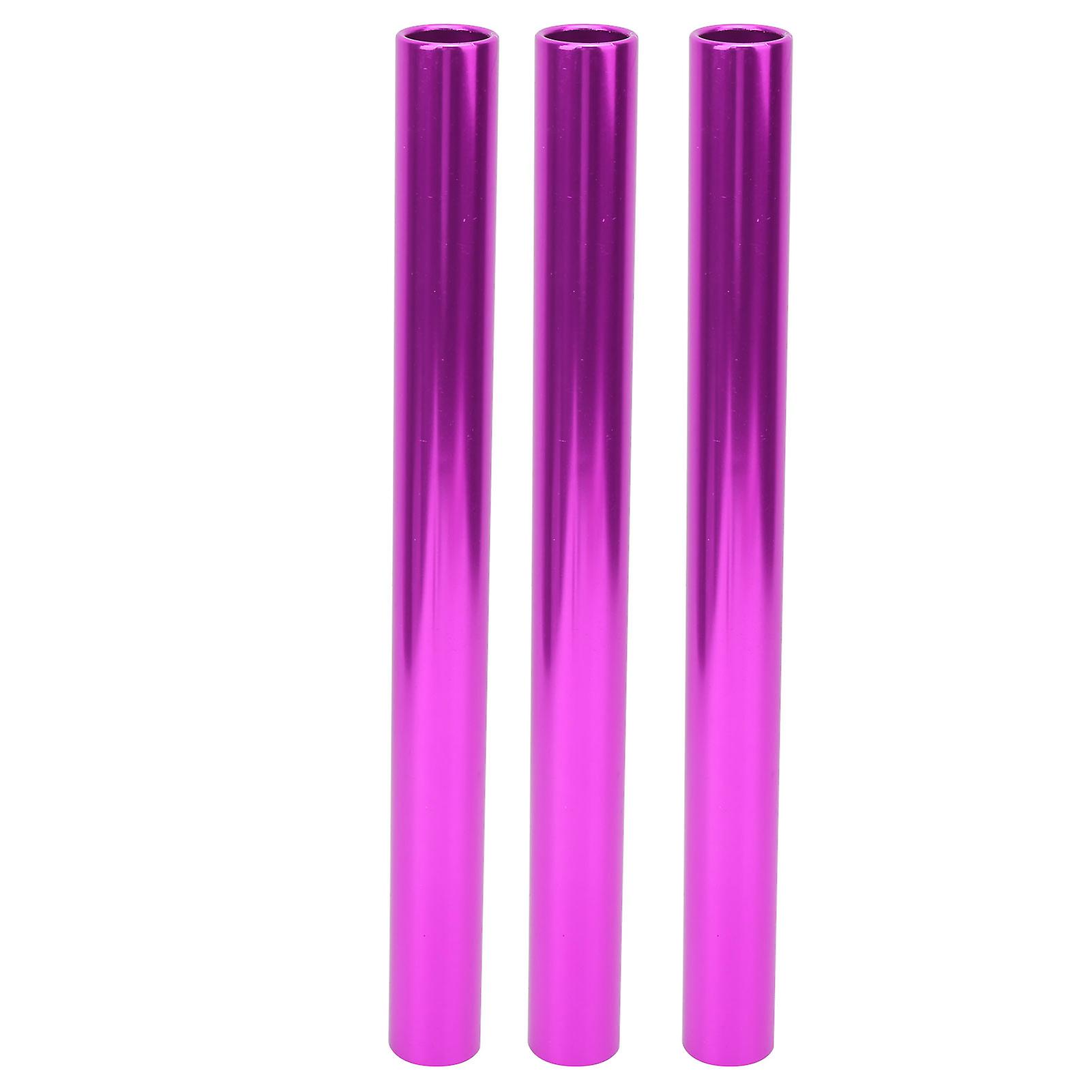 3pcs Aluminum Alloy Electroplating Relay Batons Track And Field Sprint Match Batonspurple