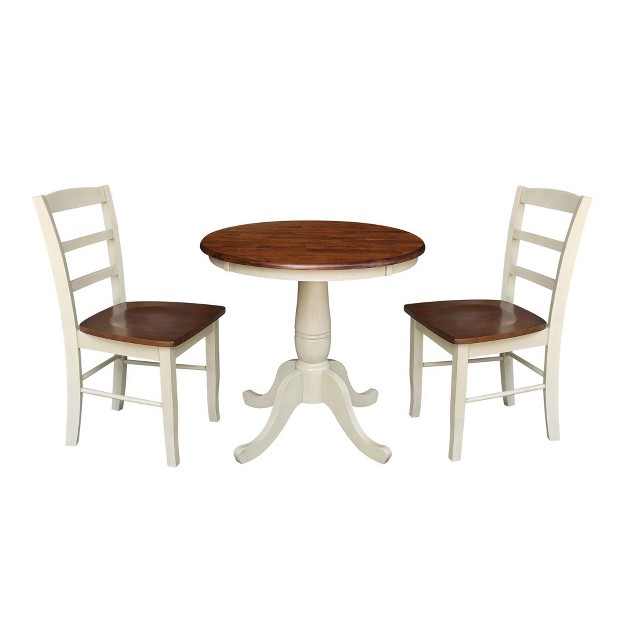 Round Dining Table With Raised Legs And 2 Madrid Dining Chairs