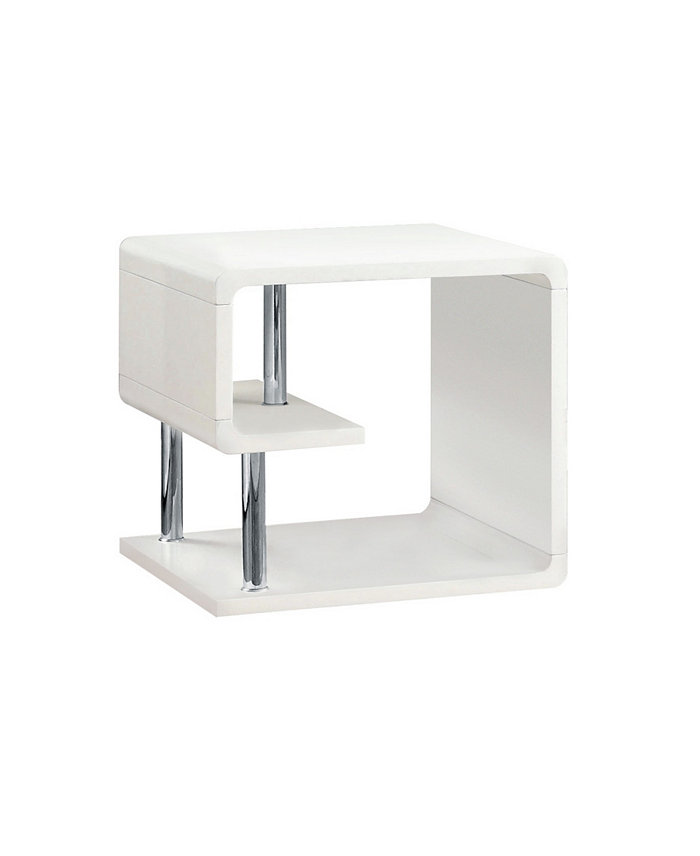 Furniture of America Lazer White End Table