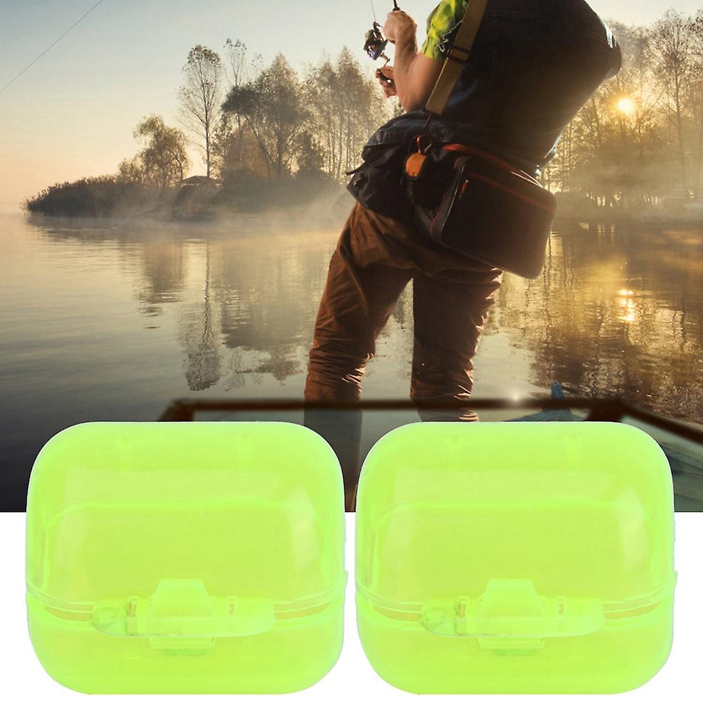 50pcs Fluorescent Yellow Plastic Squid Lure Hook Box Cover Case Fishing Accessory(s)