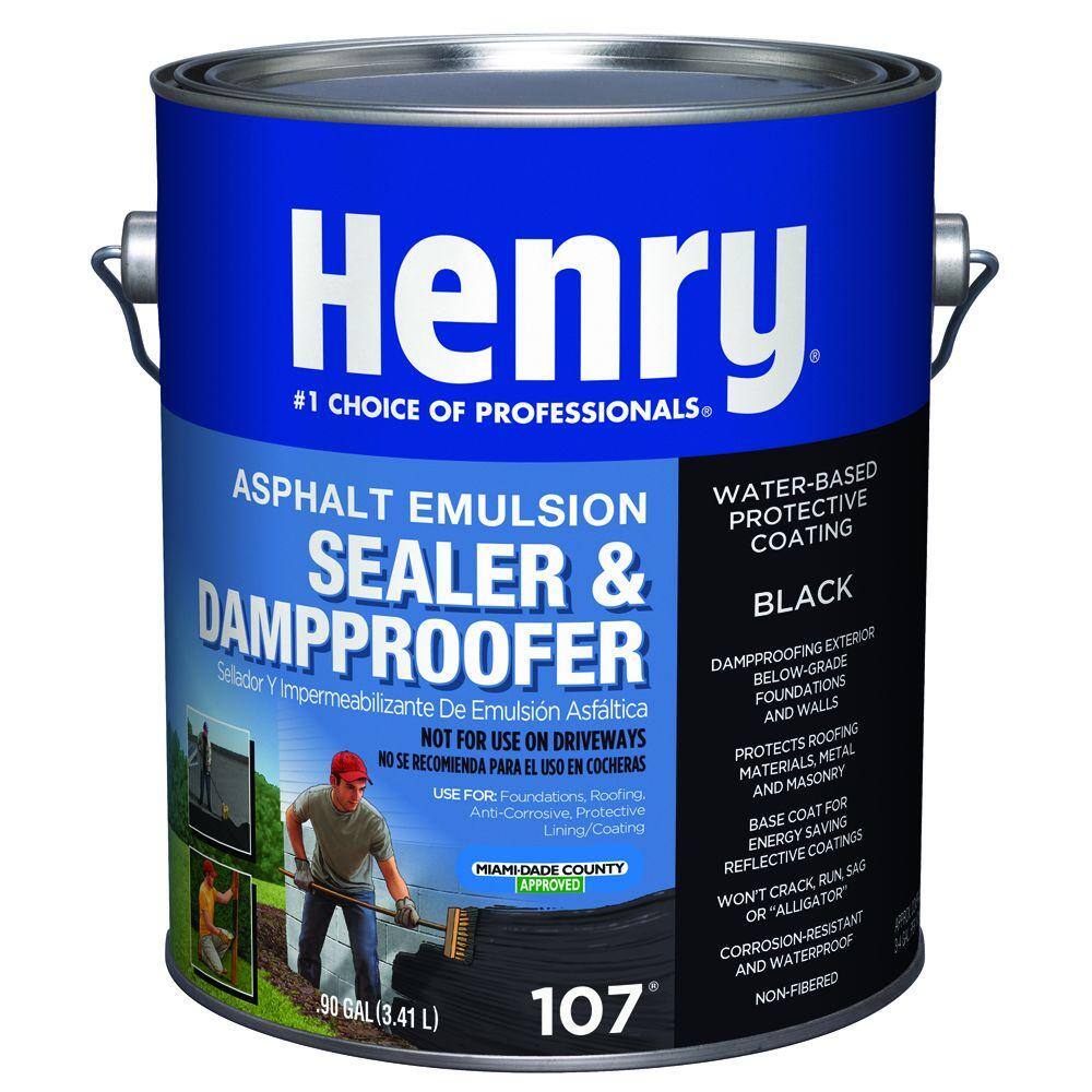 Henry 107 Asphalt Emulsion Sealer and Damp proofer Roof Coating 0.90 gal. HE107146