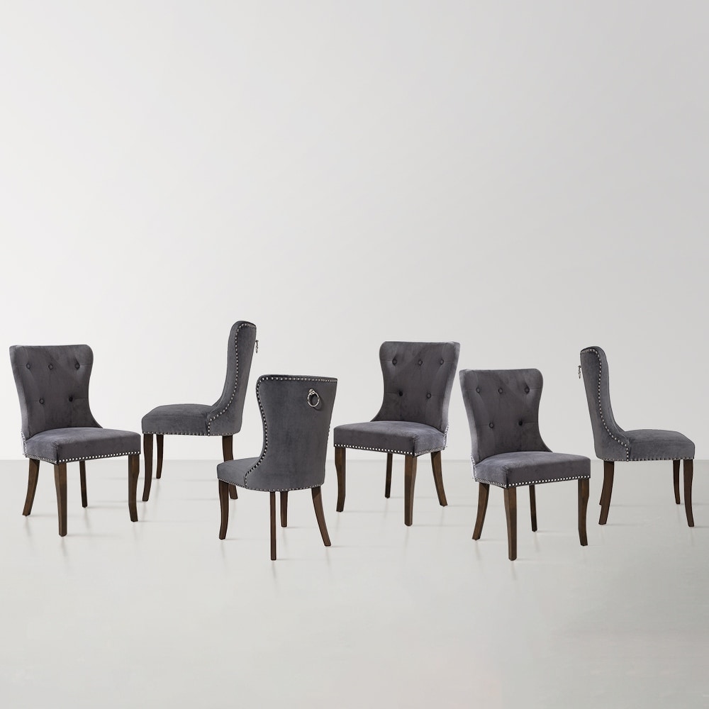 Upholstered Tufted Armless Dining Chair Set of 4