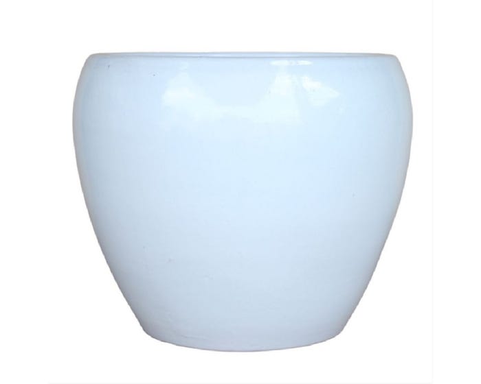 Bell-Shaped Planter， White， Medium - GC0425BWM