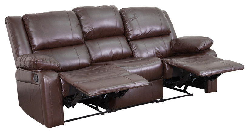 Harmony Series Brown LeatherSoft Sofa  Two Built  In Recliners   Contemporary   Sofas   by First of a Kind USA Inc  Houzz