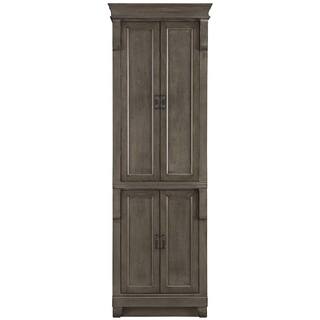 Home Decorators Collection Naples 24 in. W x 74 in. H x 17 in. D Bathroom Linen Cabinet in Distressed Grey NADGL2474