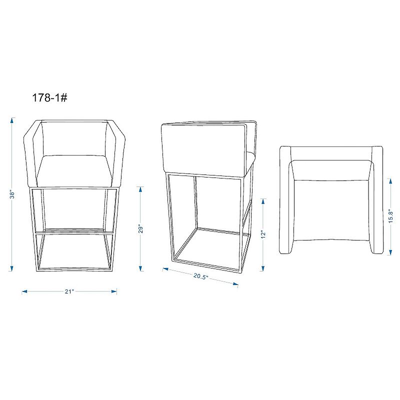 MANHATTAN COMFORT Embassy Bar Stool 2-piece Set