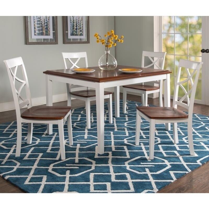 Charlotte Cherry and White 5 Piece Dining Set