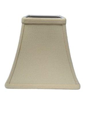 Beige Linen 10 Inch Square Bell Candle Stick Clip On Lampshade 5x10x9