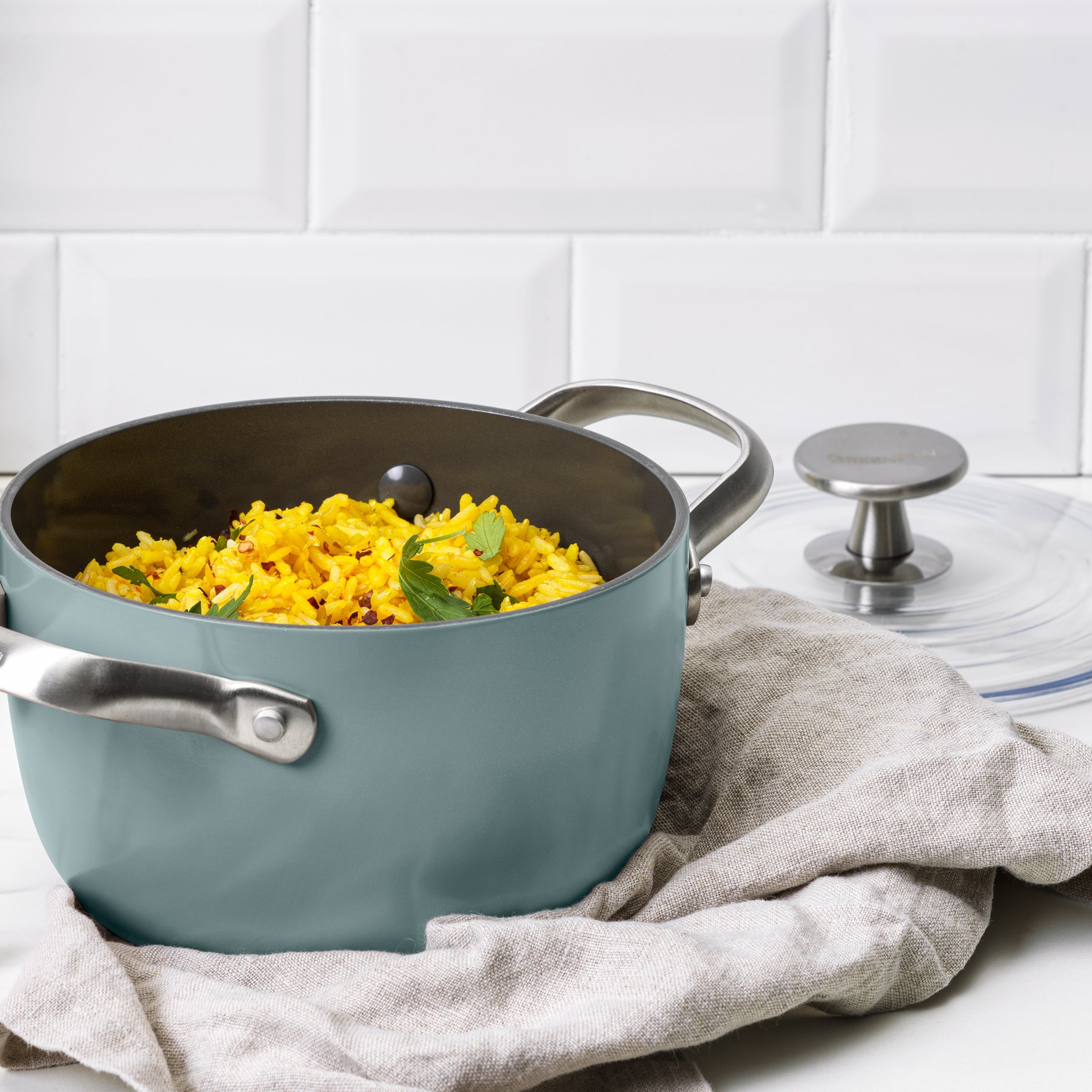 GreenPan 2-Quart Rice and Grains Cooker | Smoky Blue