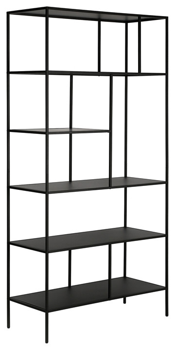 Henn ampHart 36 quotBlackened Bronze Metal Bookcase   Contemporary   Bookcases   by Homesquare  Houzz