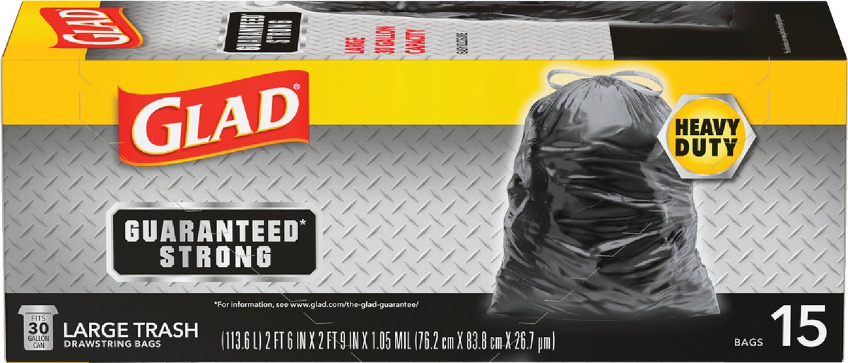 Glad Guaranteed Strong Large Trash Bag 30 Gal. Black